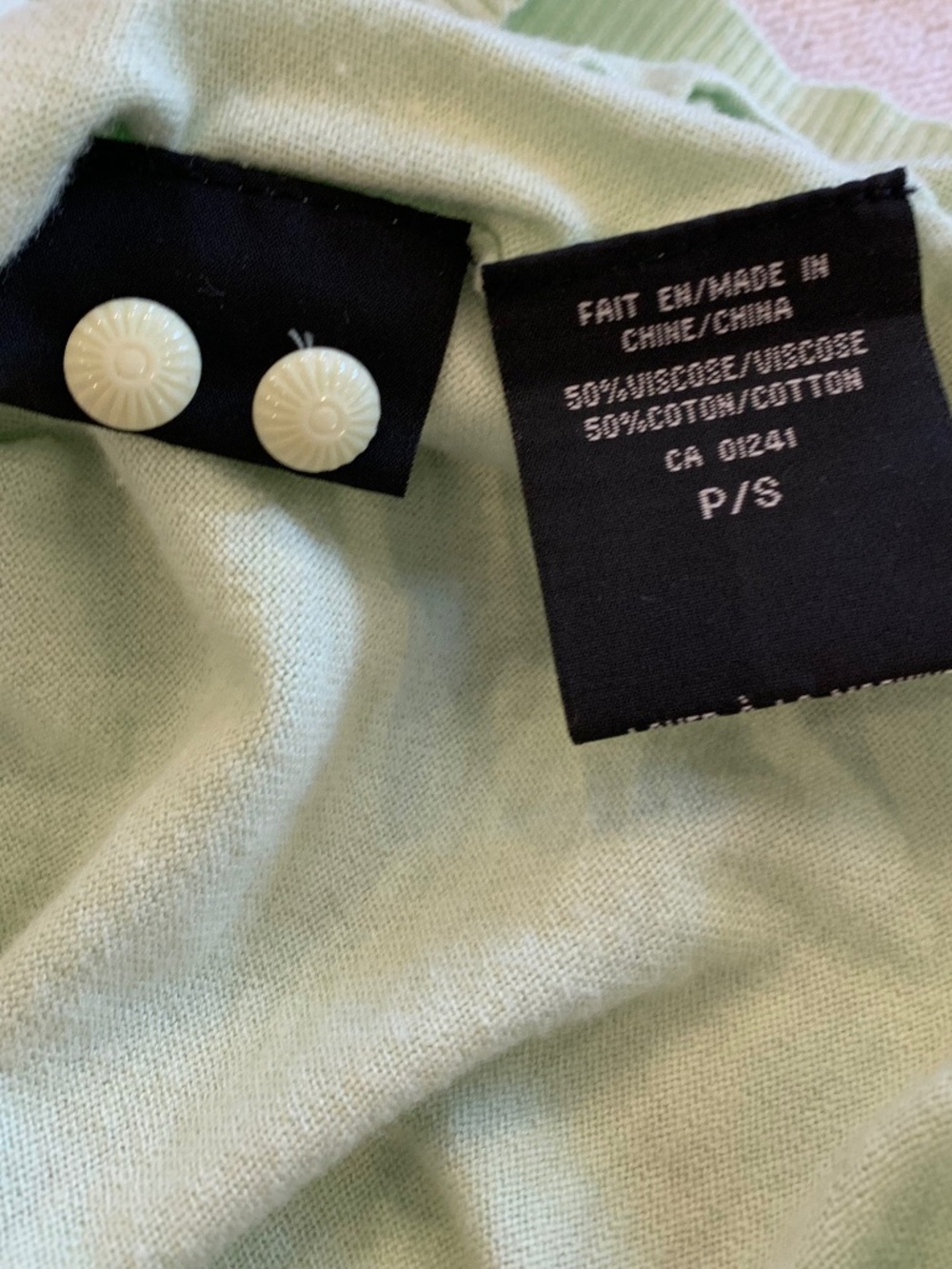 Icône Simons Mint Green Lightweight Cardigan Spring Summer Fresh Knit Size S - Picture 9 of 11